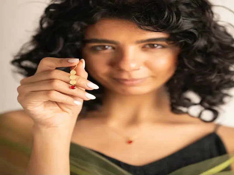 نیم ست طلا جدید نگین دار